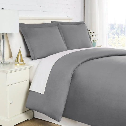 Luxe Microfiber Duvet Set, Grey