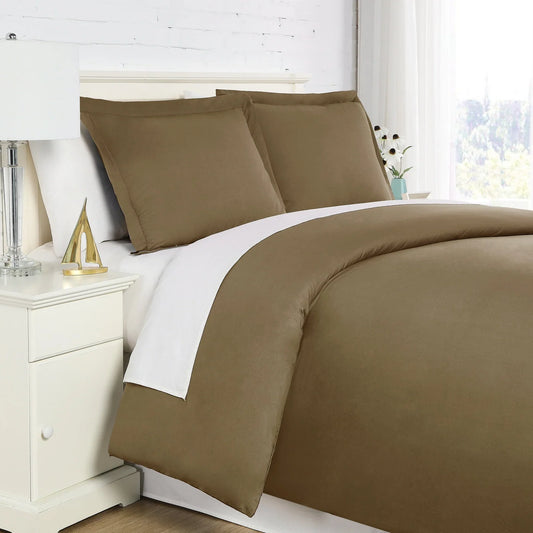 Luxe Microfiber Duvet Set, Dark Taupe