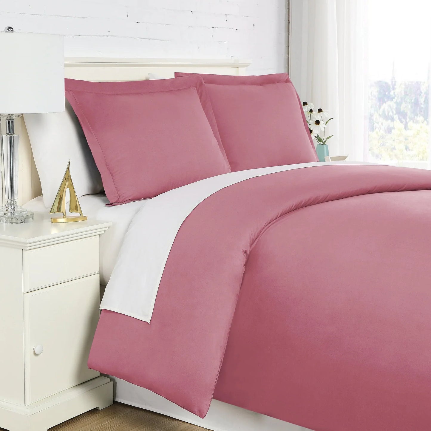 Luxe Microfiber Duvet Set, Rose