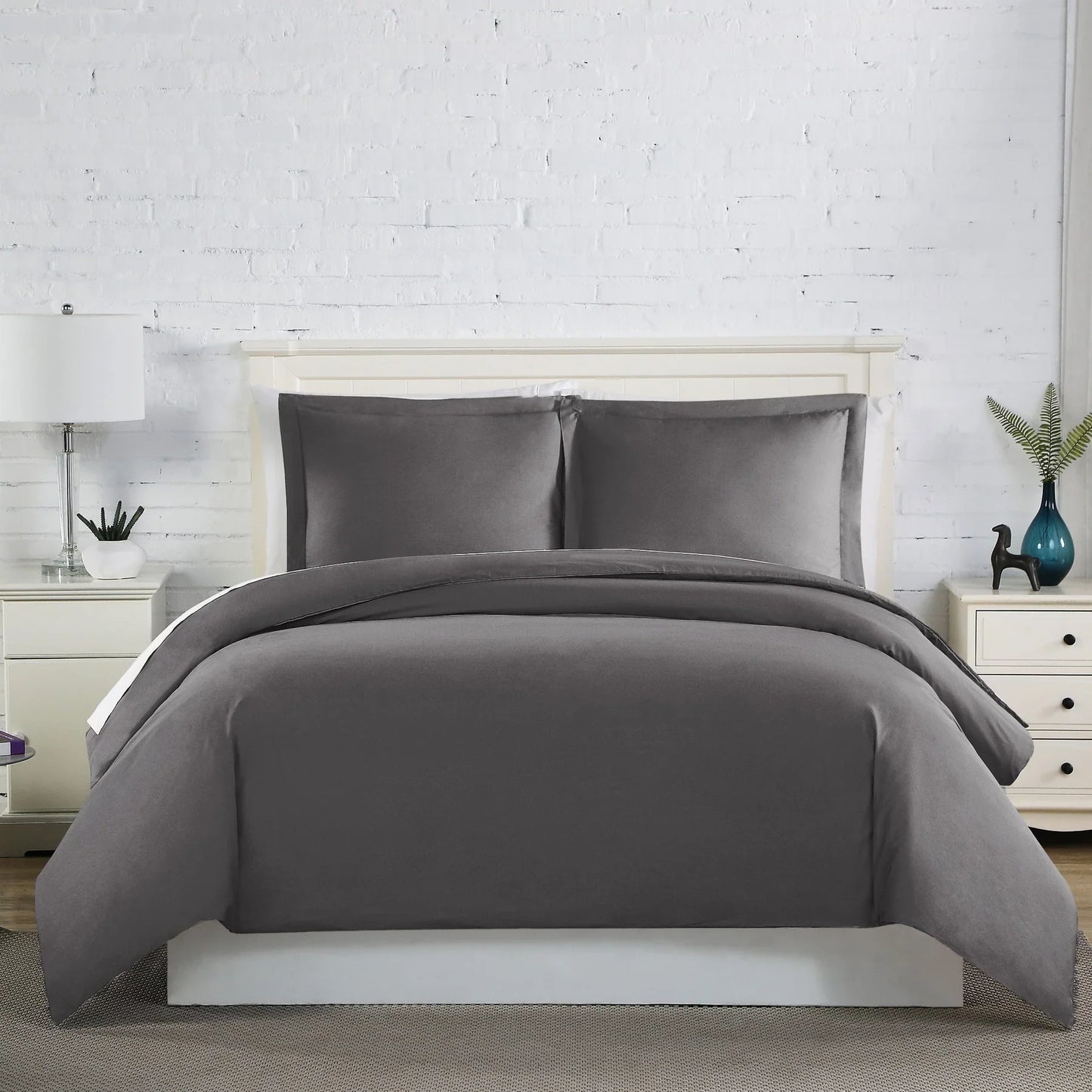 Luxe Microfiber Duvet Set, Slate