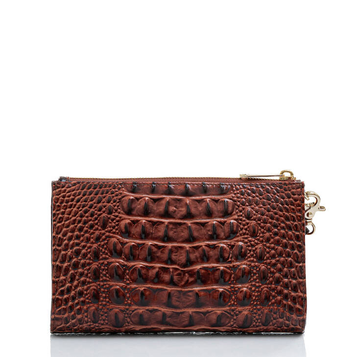 Brahmin Melbourne Collection Daisy Wristlet, Pecan