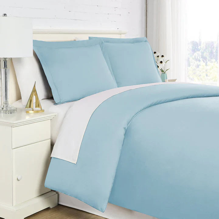 Luxe Microfiber Duvet Set, Light Blue