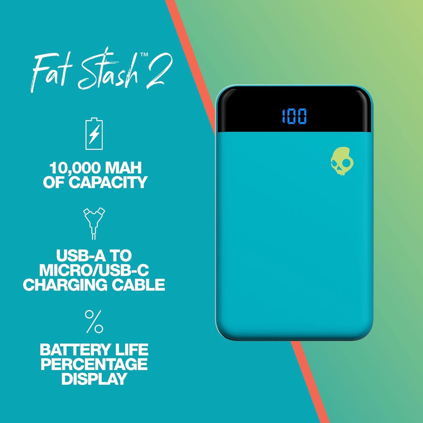 Skullcandy Fat Stash 2 10,000mAh Portable Charger