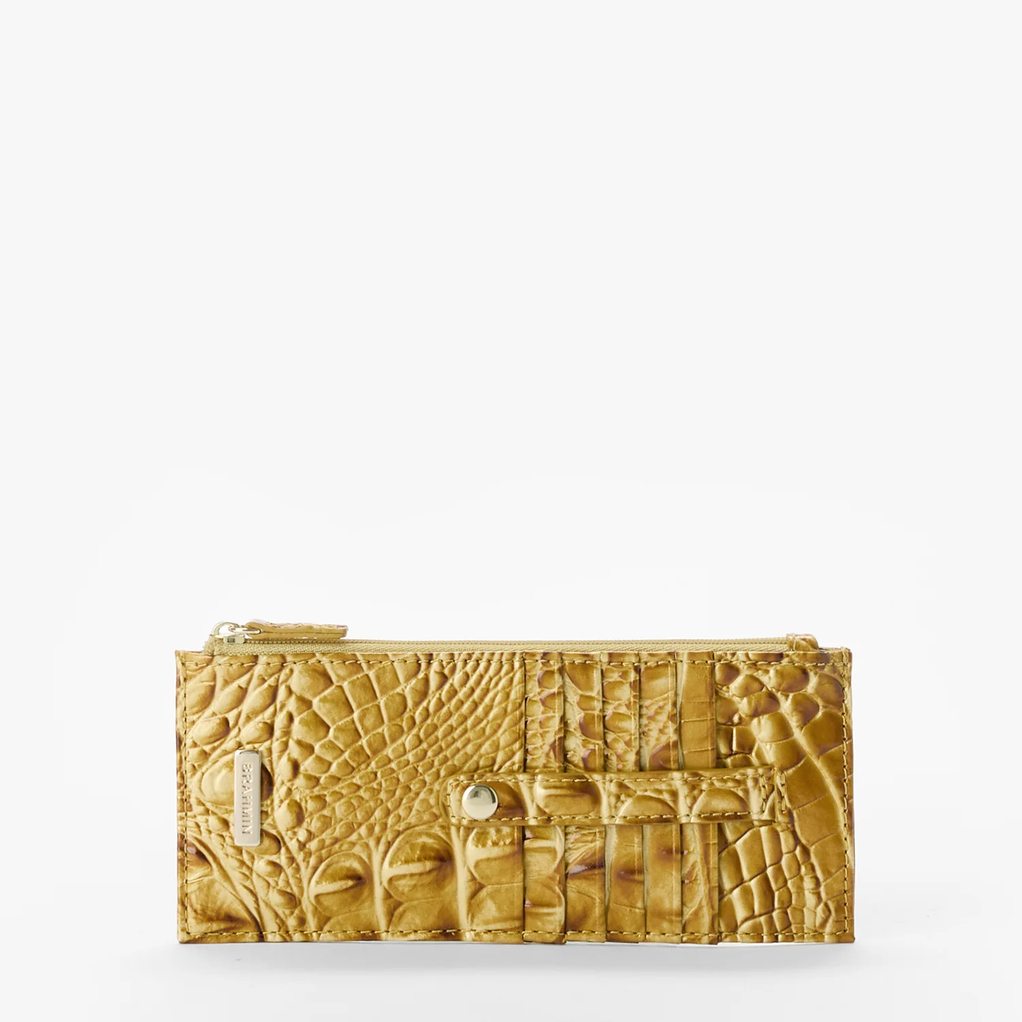 Brahmin Melbourne Collection Credit Card Wallet Golden Rod