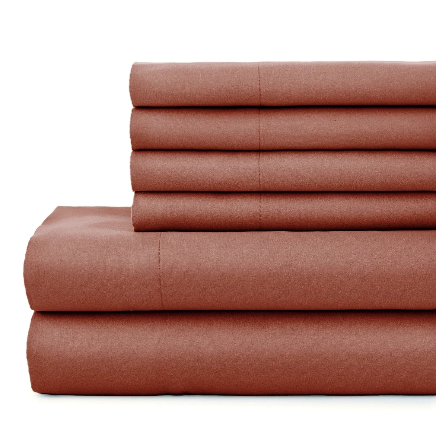 Luxe Microfiber 6 Piece Sheet Set, Marsala